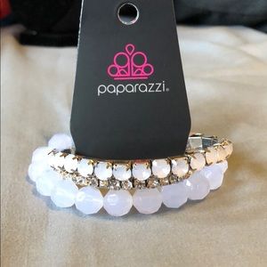 White Frost & Silver Beaded Bracelet